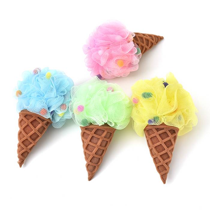 Yiwu Market Home Bathroom Bath Shower Body Wash Cute Ice Cream Bath Sponge