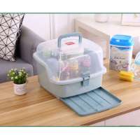 lowest portable household bathroom plastic integrated round medicine cabinet Storage Box case